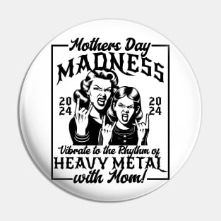 Mothers Day 2024 Heavy Metal Mom Vintage Style Pin