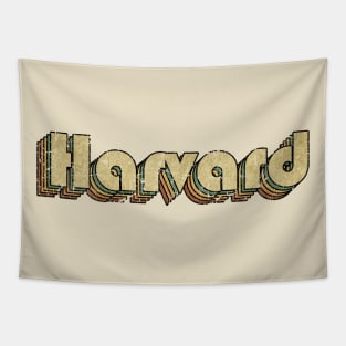Harvard // Vintage Rainbow Typography Style // 70s Tapestry