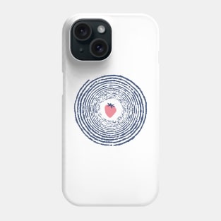 Blue Spiral with Pink Strawberry Phone Case