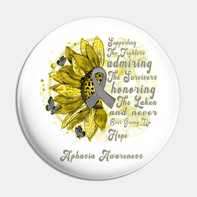 APHASIA AWARENESS Sunflower Supporting the fighter Pin by MichaelStores