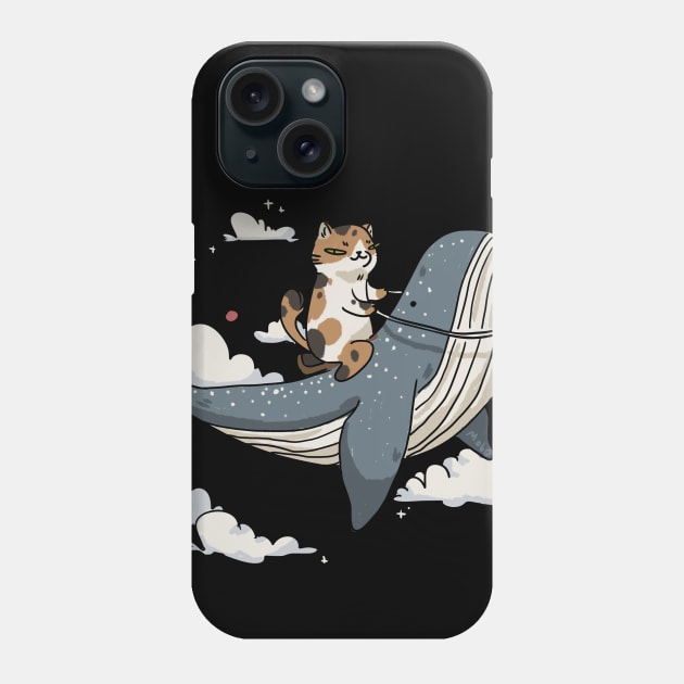 Flying on a whale Phone Case by Mob0