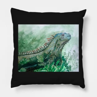 Iguana Painting Pillow