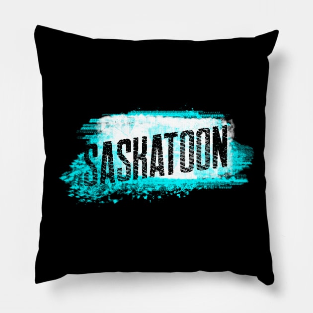 Saskatoon Graffiti Art Design Pillow by Stooned in Stoon