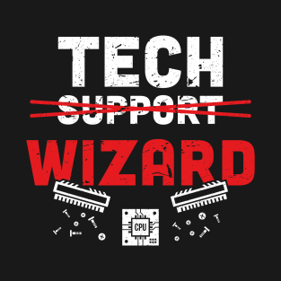 Tech Support Wizard Helpdesk Men Computer Technician T-Shirt