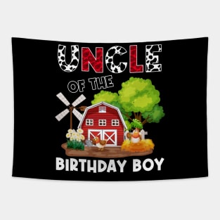 Uncle Of Birthday For Girl Cow Farm Birthday Cow Tapestry