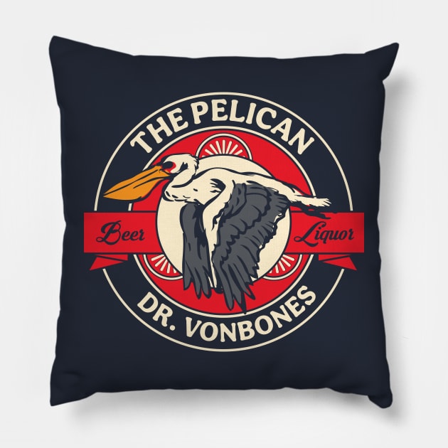 The Pelican Bar Pillow by Dr. VonFiend