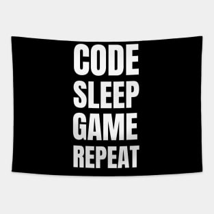 Software Developer Life: Code, Sleep, Game Repeat - Perfect Gift for Gaming Enthusiasts Tapestry