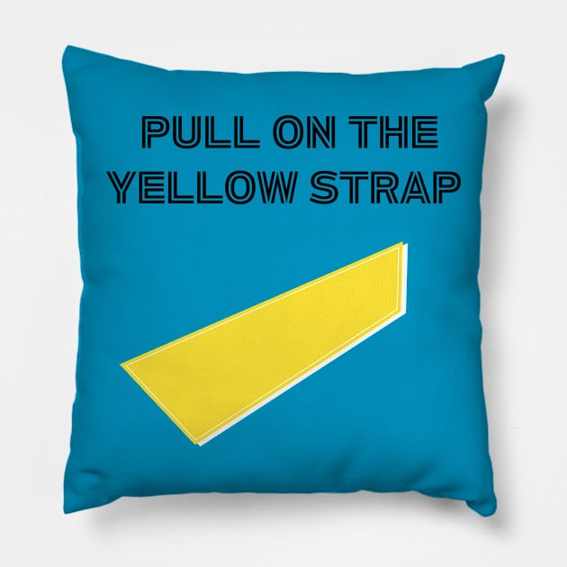 Yellow Strap Pillow by TheMidwestMouse