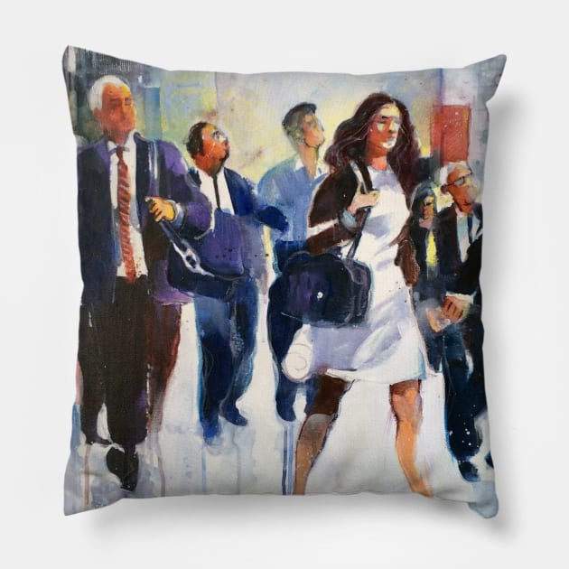 Street people Pillow by Andreuccetti Art