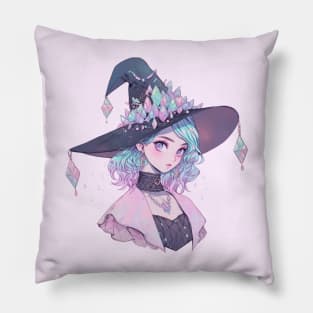 Pastel Goth Crystal Witch Pillow