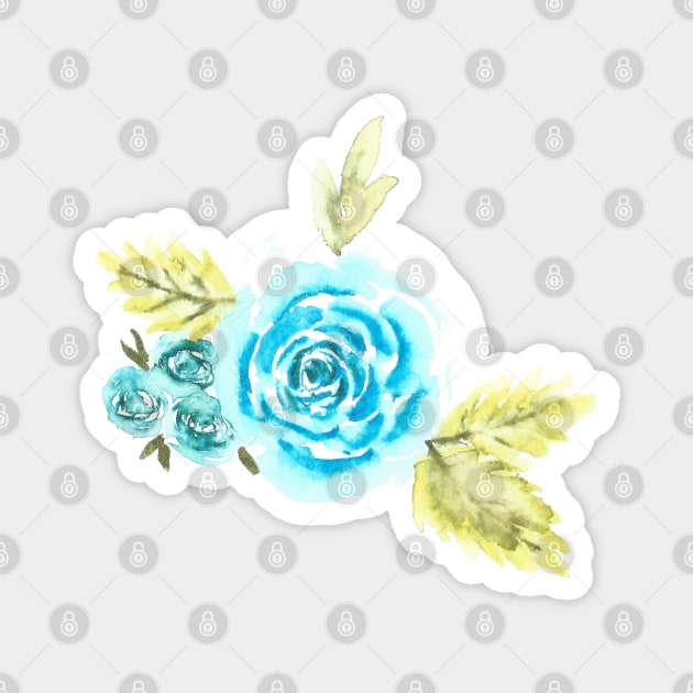 Blue Rose Magnet by Sharon Rose Art