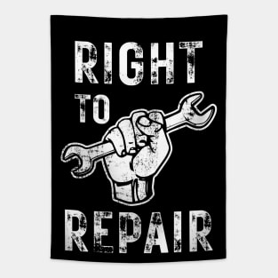 Right to Repair Fist with Wrench Tapestry