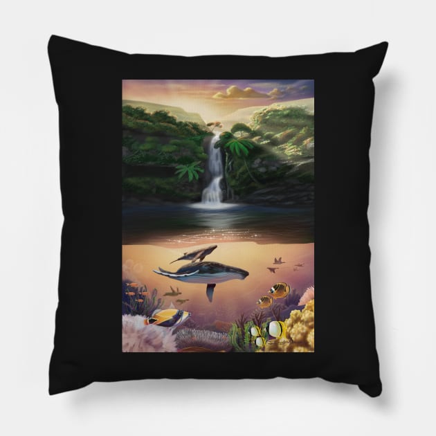 Hawaii Dreaming 2 Pillow by dtipaints