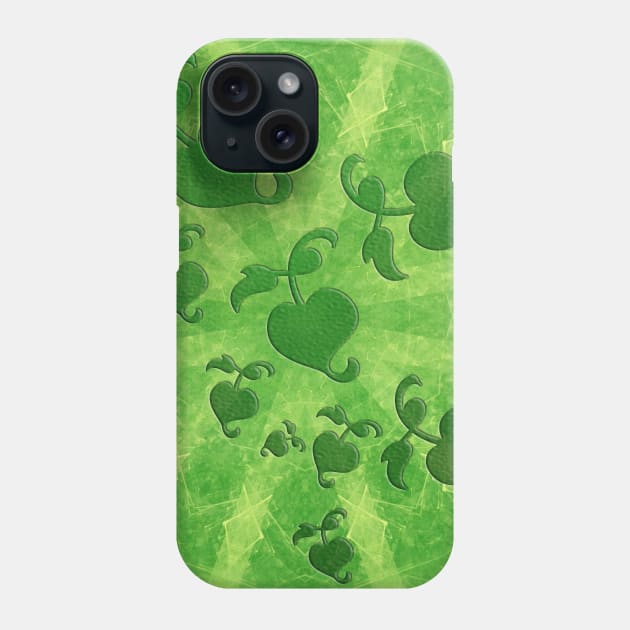 Abstract leaves on green kaleidoscope Phone Case by hereswendy