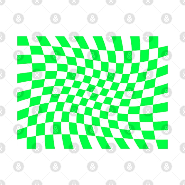 Twisted Checkered Square Pattern - Green Tones by DesignWood Atelier