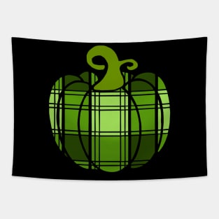 Green Plaid Pumpkin Tapestry