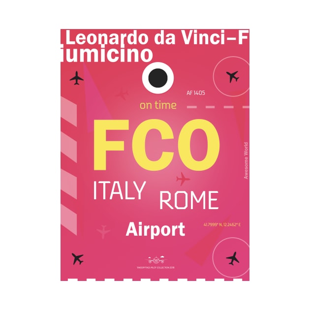 FCO Rome airport tag by Woohoo