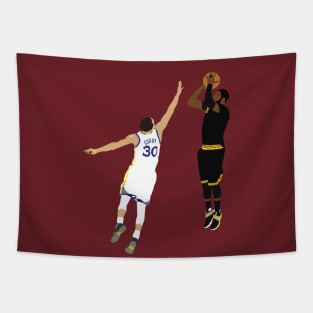 Kyrie Irving Shot Over Stephen Curry Tapestry