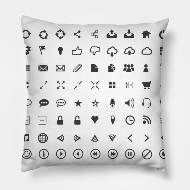 Web Social Media Icons Pillow by hobrath
