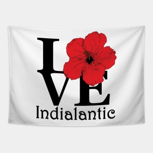Indialantic LOVE Red Hibiscus Tapestry