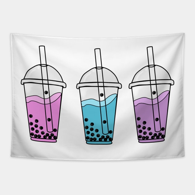 Boba Tea Drinks Tapestry by CITROPICALL