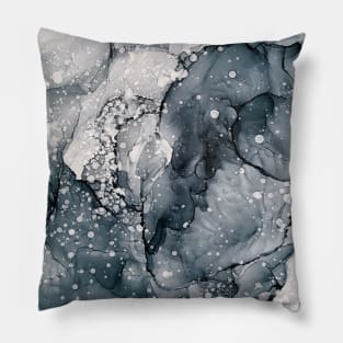 Icy Payne's Grey Abstract Bubble / Snow Painting Pillow