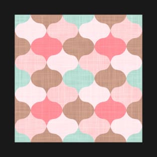 Retro Ogee Pattern in Blush and Mint T-Shirt