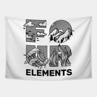 Four Elements Air Earth Water Fire Greek Triangle Symbols Tapestry