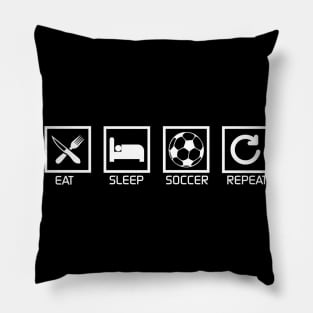 Eat Sleep Soccer Repeat Pillow