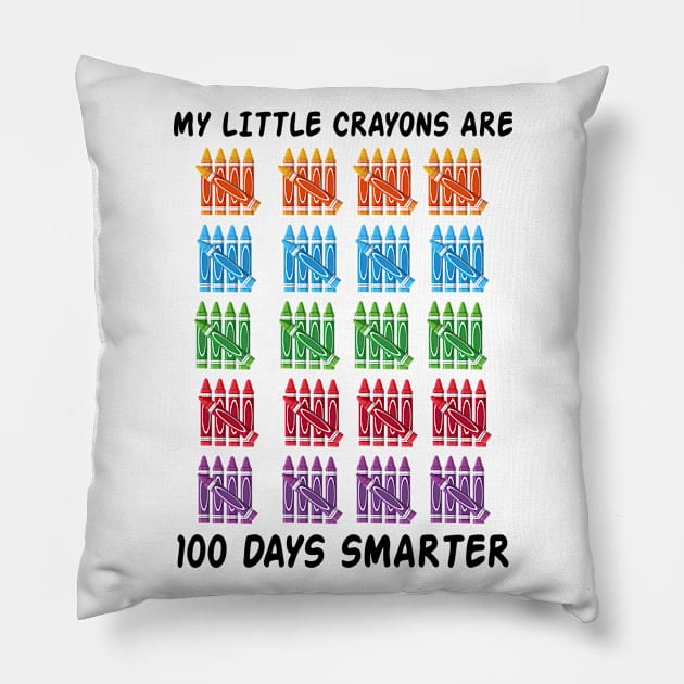 My little crayons are 100 days smarter Pillow by dreadtwank