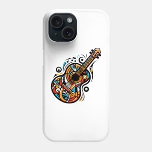 Guitar illustration. Guitar illustration in cubist style Phone Case