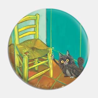 Van Gogh's Cat with Chair Pin