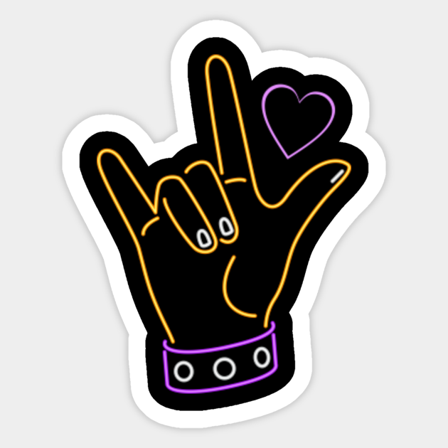I Love You Sign Language Heart Cute Asl Teacher Student Gift Apparel Sticker Teepublic