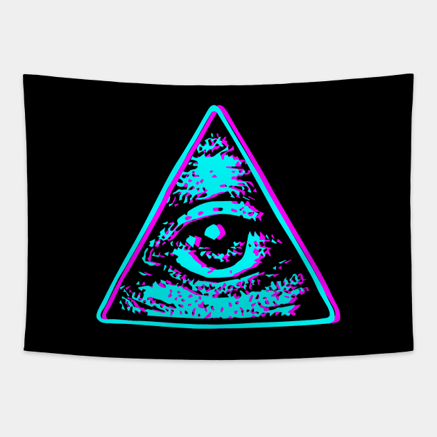 Retro Illuminati Eye Tapestry by Starquake