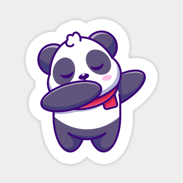 Cute baby panda dabbing cartoon Magnet by Wawadzgnstuff