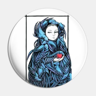 The Raven Girl Pin