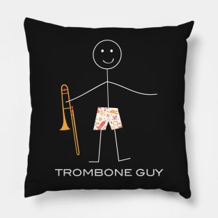 Funny Mens Trombone Guy Pillow