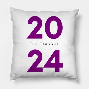 Class Of 2024. Simple Typography 2024 Design for Class Of/ Senior/ Graduation. Purple Pillow