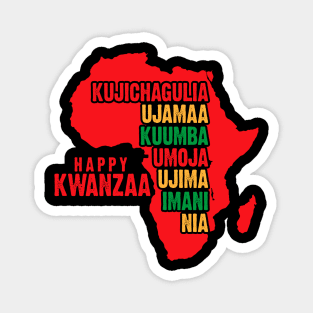 Happy Kwanzaa Red, The Seven Principles of Kwanzaa Magnet
