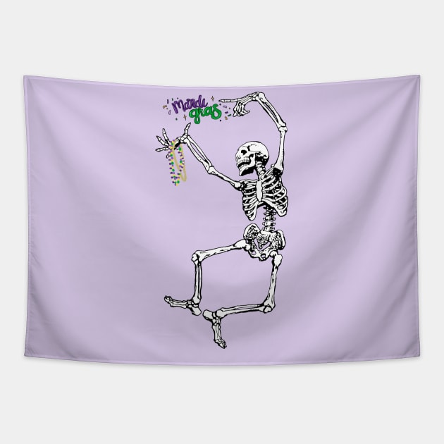 Mardi Gras Skeleton Tapestry by Creativv Arts