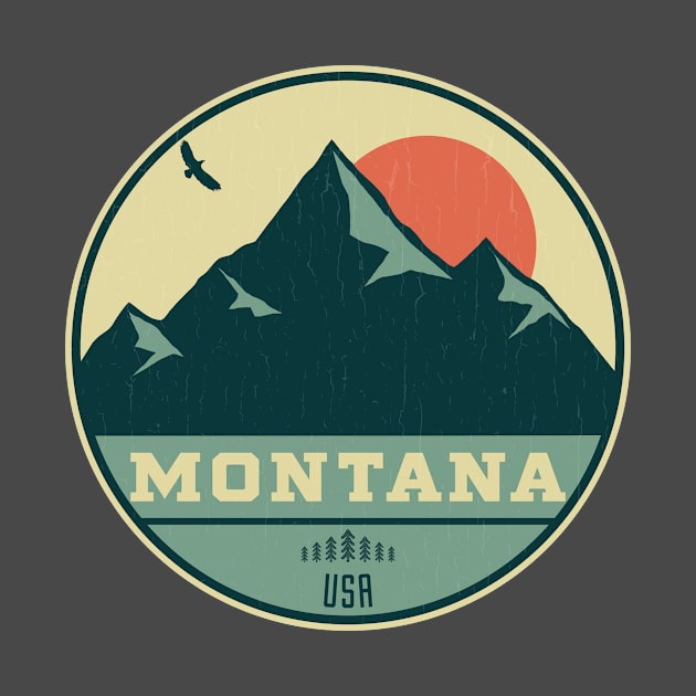 Montana Retro Mountain Badge by dk08