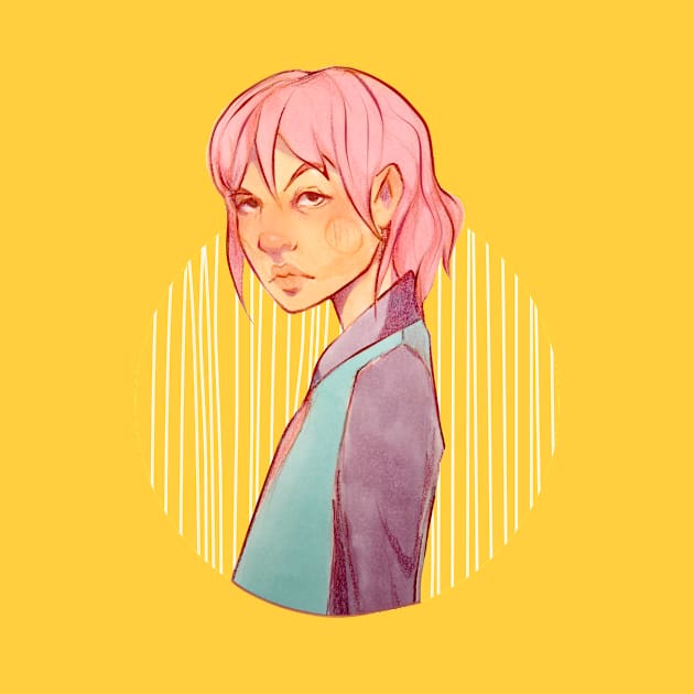 Pastel colors girl illustration by The F* cake