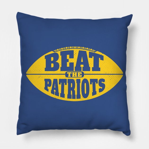 Beat the Patriots // Vintage Football Grunge Gameday Pillow by SLAG_Creative