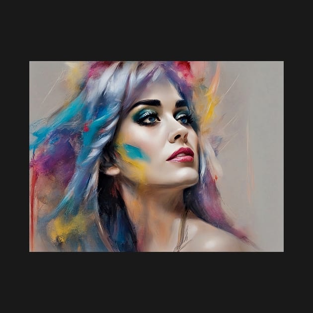 Colorful portrait of Katy Perry by bogfl