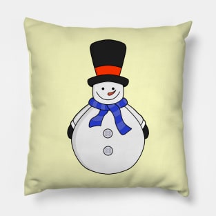 Snowman with top hat Pillow