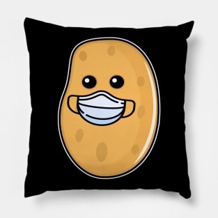 Potato with a face mask Pillow