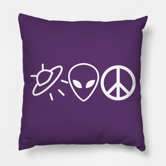 Alien Minimialism (White) Pillow by AlienClownThings