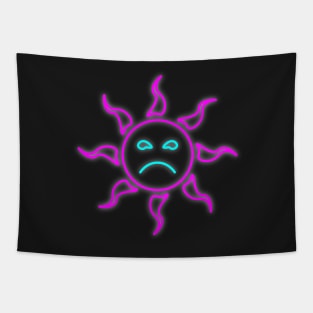 Neon Sad Sun Tapestry