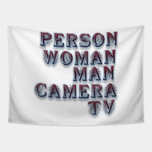 person woman man camera tv Tapestry