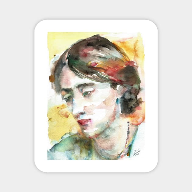 VIRGINIA WOOLF watercolor portrait.1 Magnet by lautir